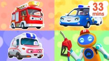 Police Car at Gas Station ⛽ _ Learning Vehicles _ Monster Trucks _ Kids Cartoon _ BabyBus