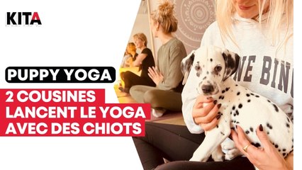 Puppy Yoga : la mode  du yoga avec des chiots