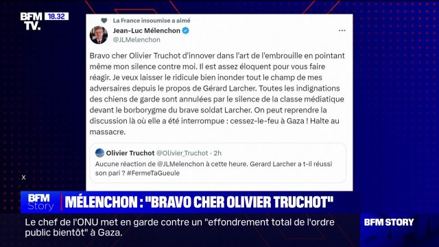 Je veux laisser le ridicule bien inonder tout le champ de mes adversaires : Jean-Luc Mélenchon réagit aux propos de Gérard Larcher