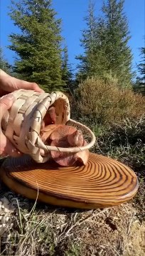 İsveç Ağaç Ocağında Kanlıca Mantarı - bloody mushroom in a swedish wood stove