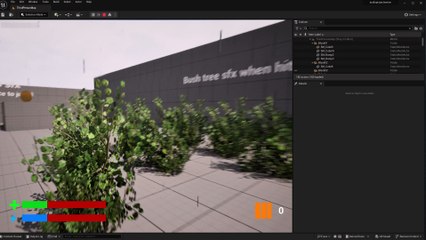 Third person unreal engine testing - foliage - ammo box - health - shield sfx