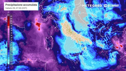 LE PRECIPITAZIONI PREVISTE