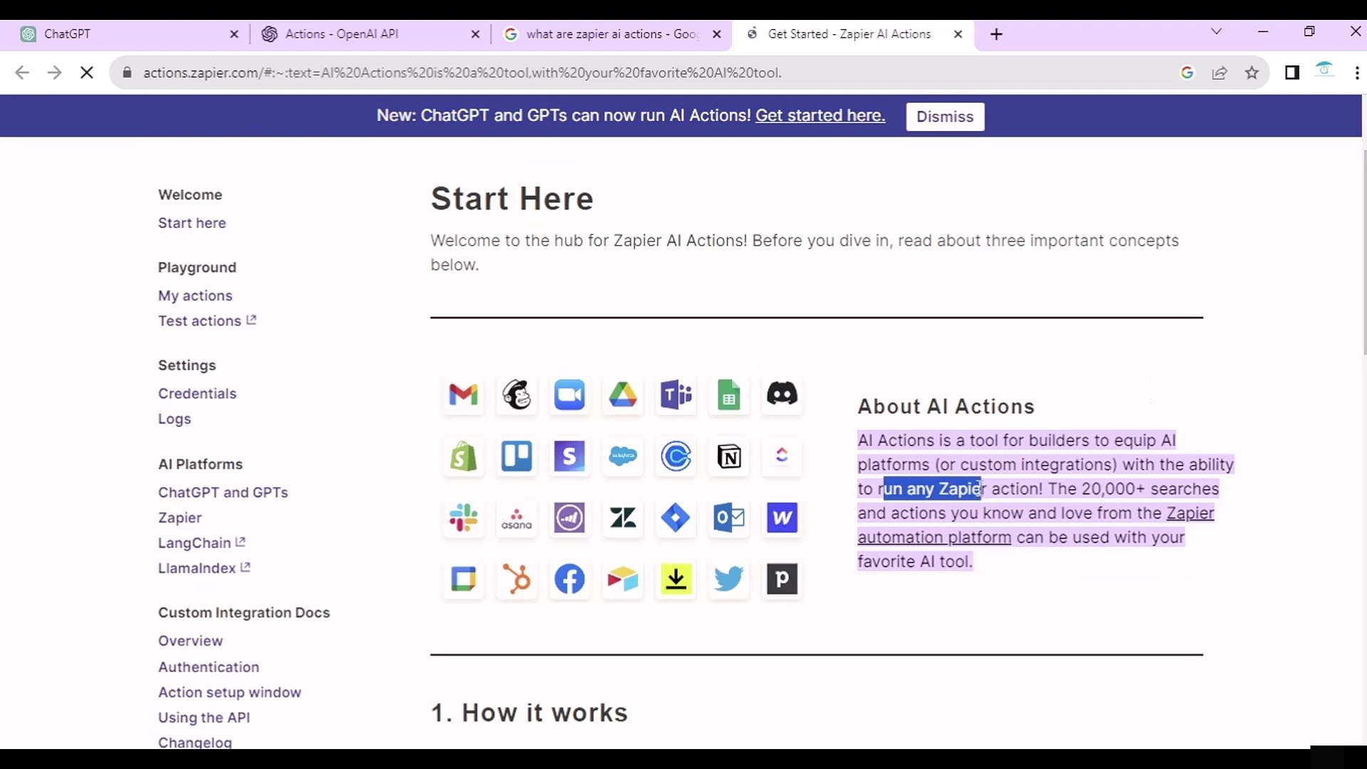 GPT Builder Actions Zapier AI Actions