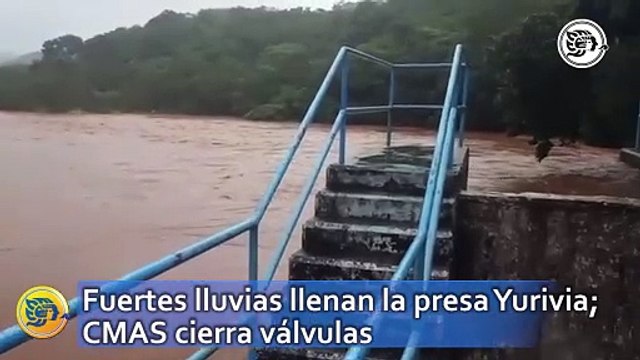 Fuertes lluvias llenan la presa Yurivia; CMAS cierra válvulas