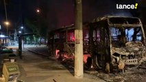 Torcedores incendiaram ônibus em Santos