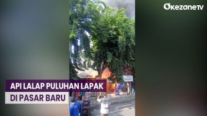 33 Lapak di Pasar Baru Gresik Terbakar, Pedagang dan Warga Panik
