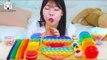 ASMR MUKBANG | Rainbow Desserts( Jelly noodles, Sherbet Icecream, Kyoho Jelly, Push-pop Chocolate).