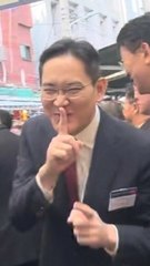 이재용 삼성 회장, 부산 시장 방문 중 깜찍한 '쉿' 손짓 화제 🎥