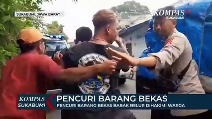 Pencuri Barang Bekas Diamuk Warga Usai Menabrak Sejumlah Pengendara