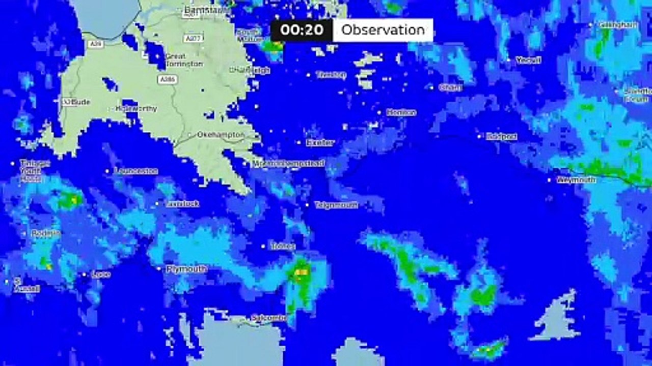 Yellow weather warning for Devon