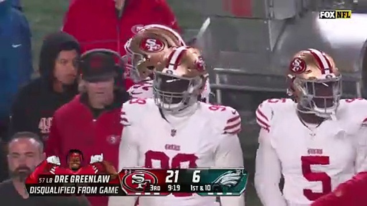 49ers' Dre Greenlaw, Eagles security head EJECTED after scuffle