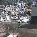 CCTV shows worker on working shredder moments before falling in