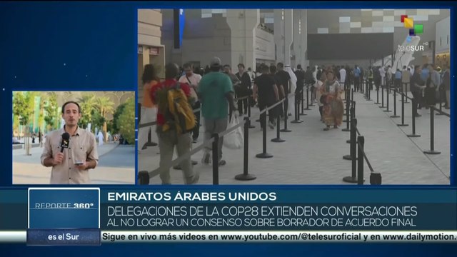 Delegaciones de la COP28 no logran consenso sobre borrador de acuerdo final