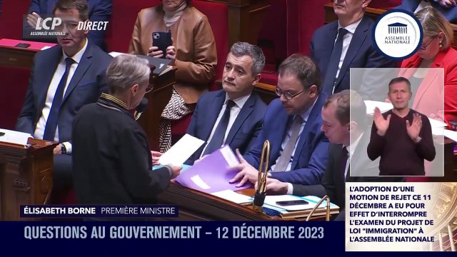 Loi immigration: La Première Ministre Elisabeth Borne dénonce une union sacrée entre la Nupes et l'extrême droite et accuse Mathilde Panot de ne vouloir que le chaos