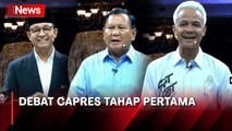 Debat Pertama Capres Diawali Paparan Visi Misi, Anies dan Prabowo Saling Sindir, Ganjar Paling Santuy