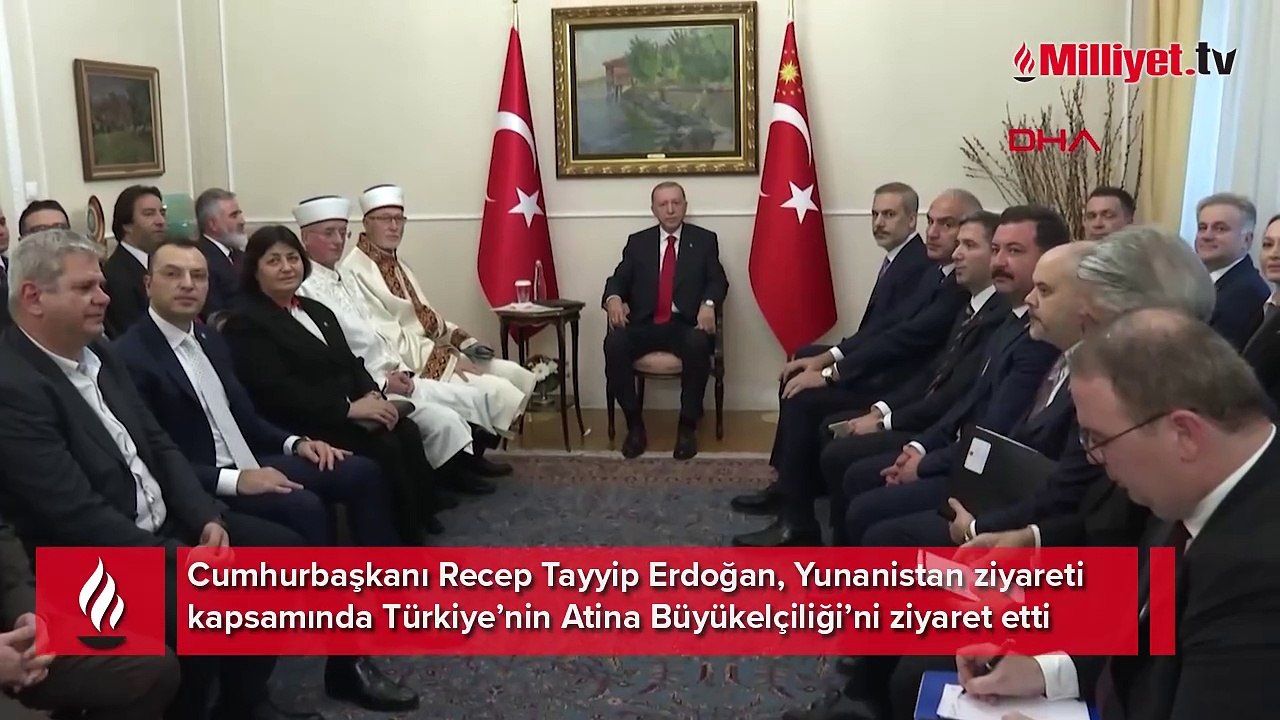 Cumhurbaşkanı Erdoğan'dan Türkiye’nin Atina Büyükelçiliği’ne ziyaret