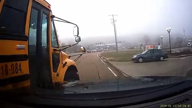 School Bus Fails To Use Blinker