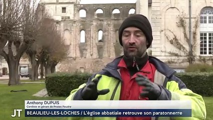 BEAULIEU-LÈS-LOCHES / L'église abbatiale retrouve son paratonnerre