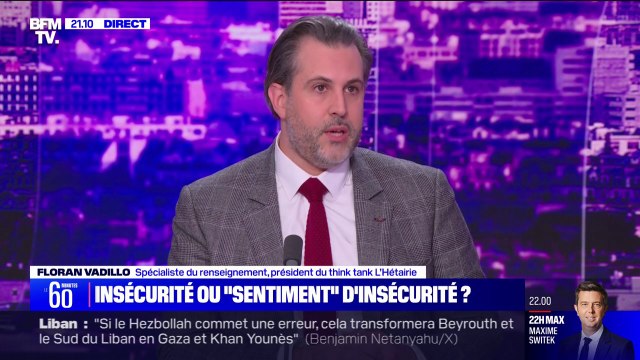 Insécurité: Il y a une augmentation évidente de certaines violences et un sentiment d'insécurité qui lui aussi progresse de manière décorrélée , pour Floran Vadillo (spécialiste du renseignement)