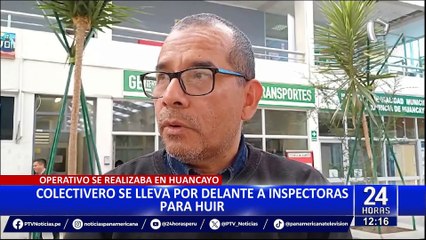 Huancayo: colectivero empuja con su vehículo inspectoras por evitar fiscalización