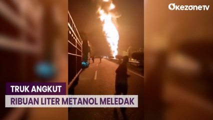 Truk Tangki Angkut 24 Ribu Liter Metanol Meledak di Jalan Tol Jombang