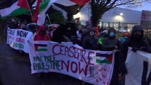 Activists form blockade outside Dorset defence factory in protest against sending arms to Israel