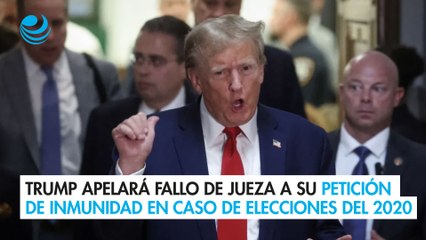 Trump apelará fallo de jueza a su petición de inmunidad en caso de elecciones del 2020