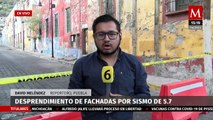 Se registran desprendimientos de fachadas de inmuebles en Atlixco, Puebla