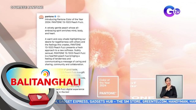 Peach Fuzz, napiling kulay para sa 2024 ng Pantone Color Institute | BT