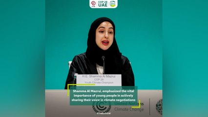 The Youth Climate Champion of COP28 emphasized the vital importance of young people