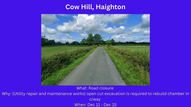 Preston roadworks starting Dec 11-17