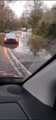 Flooding on the road in between Callington and St Ive