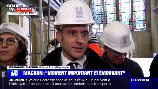 Nous tenons les délais : Emmanuel Macron s'exprime depuis le chantier de Notre-Dame de Paris, un avant sa réouverture