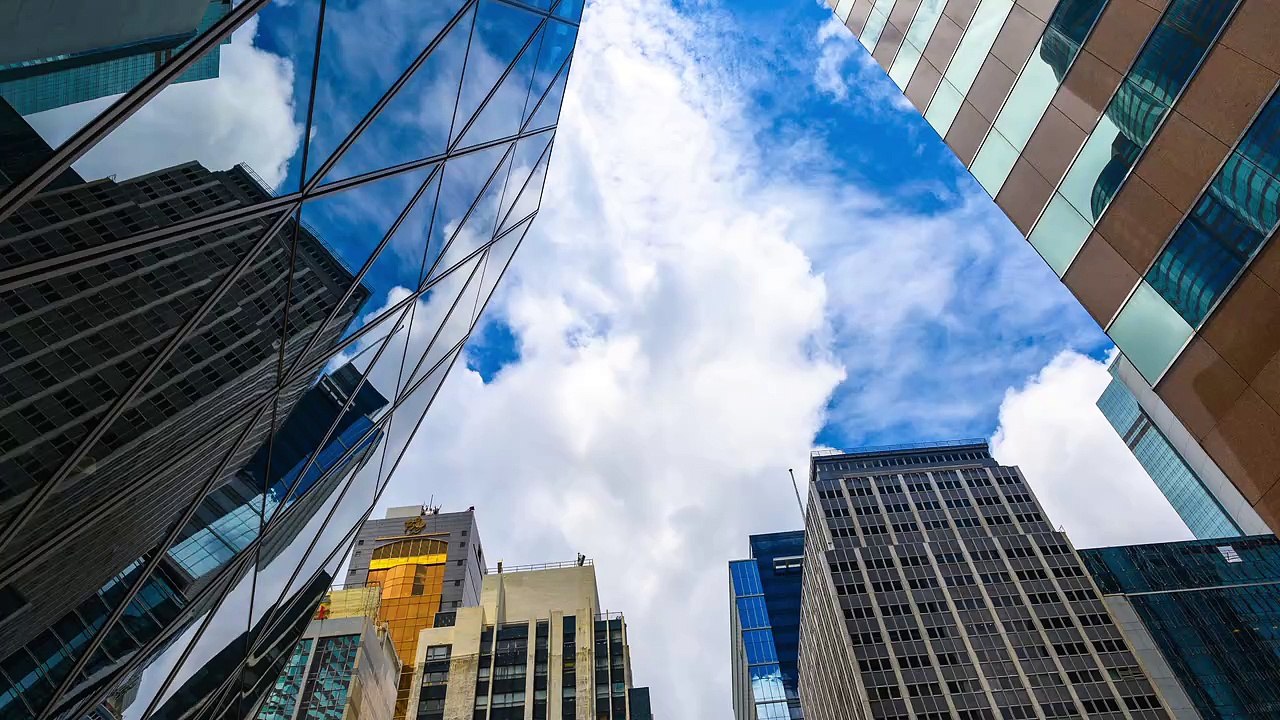 Time-lapse of the skyscrapers in Hong Kong City.