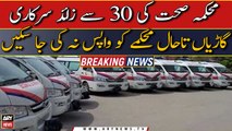 More than 30 official vehicles of health dept could not be returned to the department yet