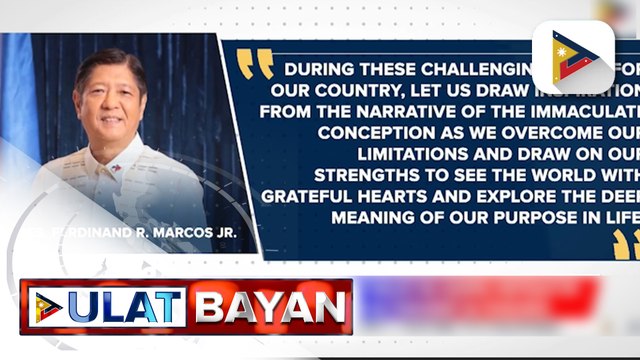 PBBM, hinikayat ang publiko na gawing inspirasyon ang Immaculate Conception sa pagharap sa pagsubok