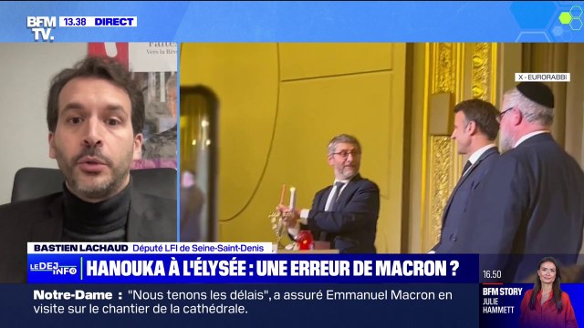 Bastien Lachaud, député LFI, sur Hanouka à l'Élysée: Il ne faudrait pas qu'un représentant de l'État participe à quelques cultes que ce soit