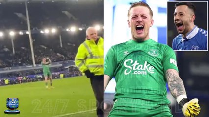 New footage shows Jordan Pickford make obscene gesture to furious Newcastle supporters after knee-slide celebration