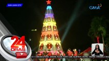 Paligid ng San Juan City Hall, pinaliwanag ng inilawang Christmas tree at fireworks display | 24 Oras