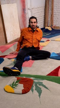 Maxime fabrique des tapis en tufting en laine recyclée française