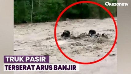 Truk Pasir Terserat Arus Banjir di Banjarnegara, Sopir Masih Hilang