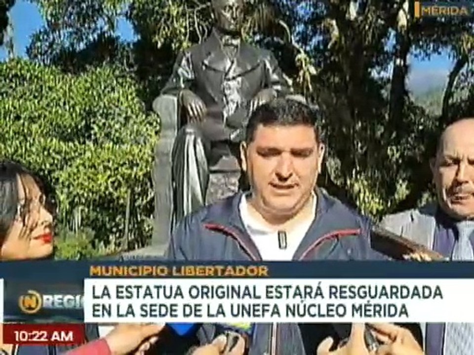 Misión Venezuela Bella y Gobernación Bolivariana recuperan estatua original Andrés Bello de Mérida