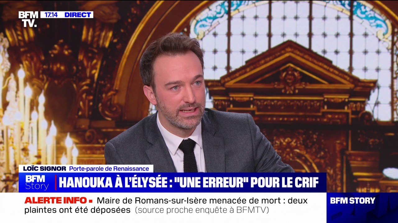 Hanouka à l'Élysée: "Il ne s'agit pas d'une entorse à la laïcité parce que le président n'a pas fait acte de commémoration ou de célébration", affirme Loïc Signor (Renaissance)