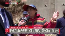 Un talud cayó en Vino Tinto por las lluvias y una casa quedó al borde de la pendiente