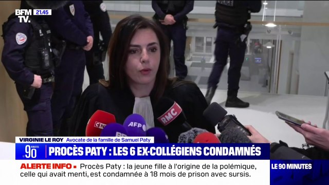 Ex-collégiens condamnés dans l'affaire Paty: La sanction n'est pas à la hauteur , pour Virginie Le Roy (avocate de la famille de Samuel Paty)