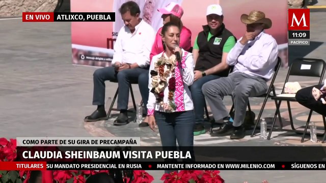 Claudia Sheinbaum vista Puebla como parte de su gira de precampaña