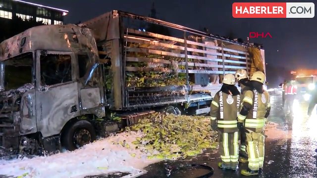 Esenyurt'ta Sinek İlacı Taşıyan TIR'da Yangın Çıktı