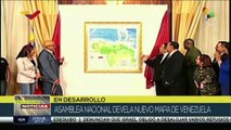 La Asamblea Nacional devela el nuevo mapa de Venezuela que integra al territorio Esequibo
