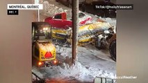 Snowplow helps stranded motorist escape snow