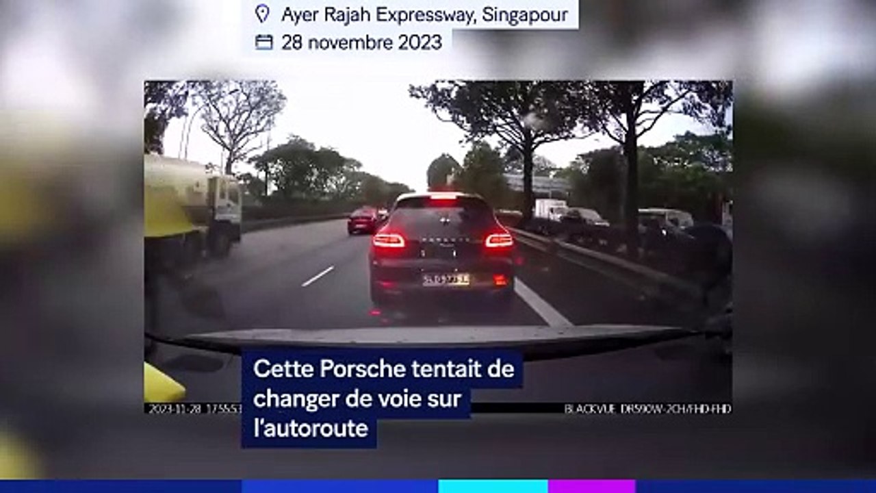 Deux motos percutent une Porsche à quelques secondes d’intervalle